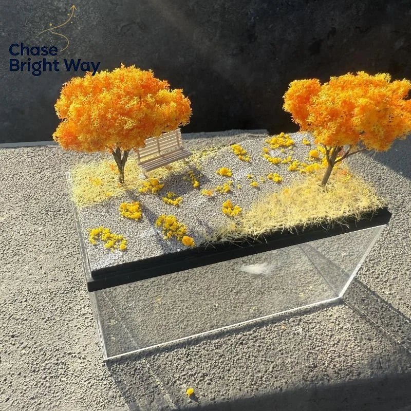 1:64 Scale Autumn Diorama Acrylic Car Model Display Stand