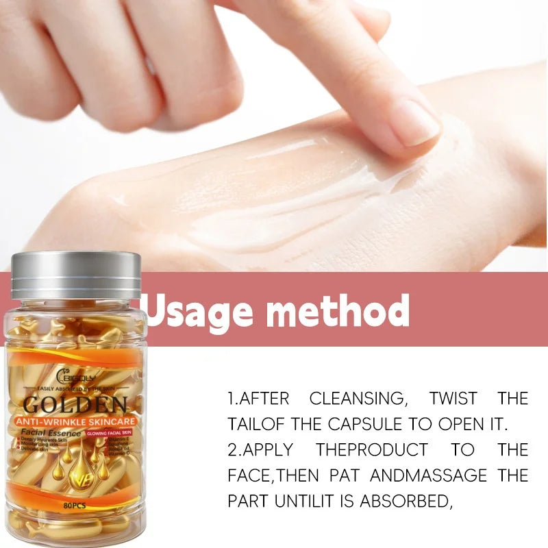 80-Capsule Facial Serum – Vitamins C, E & Squalane