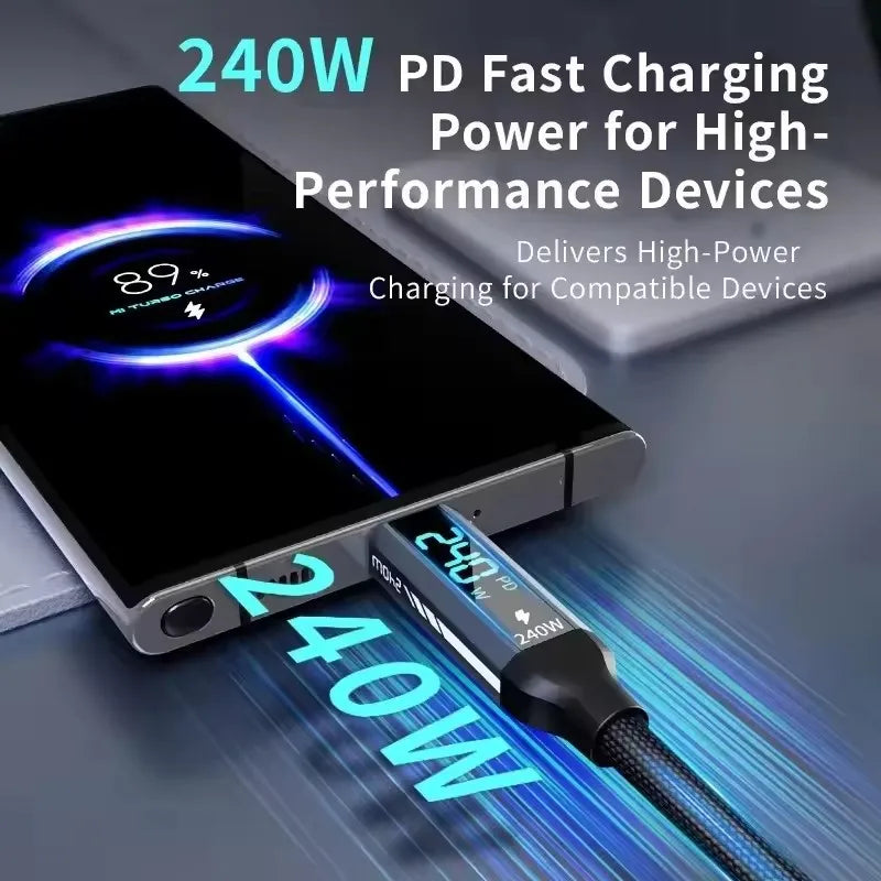 USB4 Cable 40Gbps 240W 8K Type-C – Thunderbolt 4 Compatible
