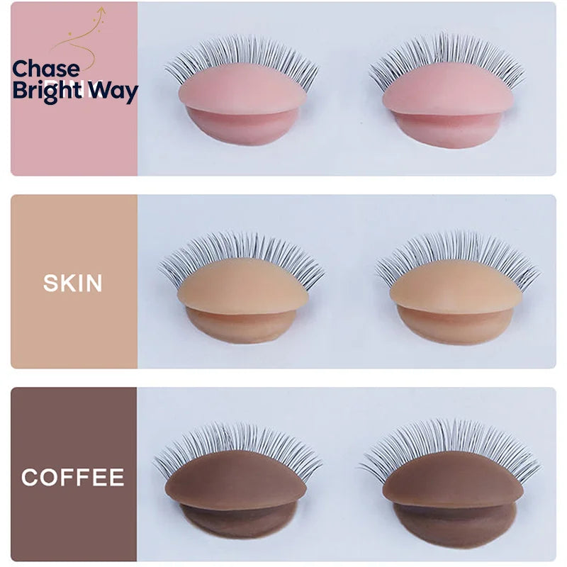 Silicone Eyelash Extension Practice Mannequin – 3 Pairs Set