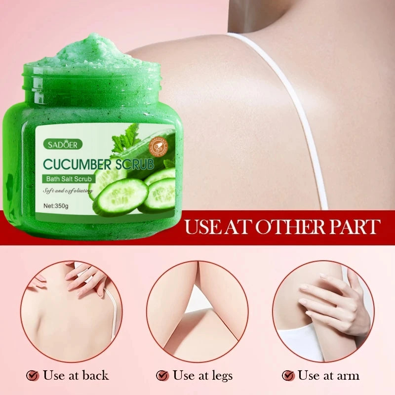 SADOER Cucumber Exfoliating Body Scrub Shower Gel – 350g