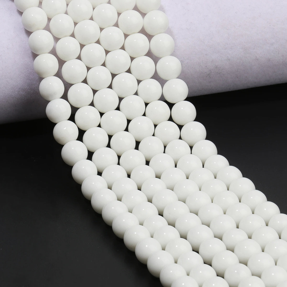 White Onyx Natural Stone Round Beads for Jewelry Making 4–12mm
