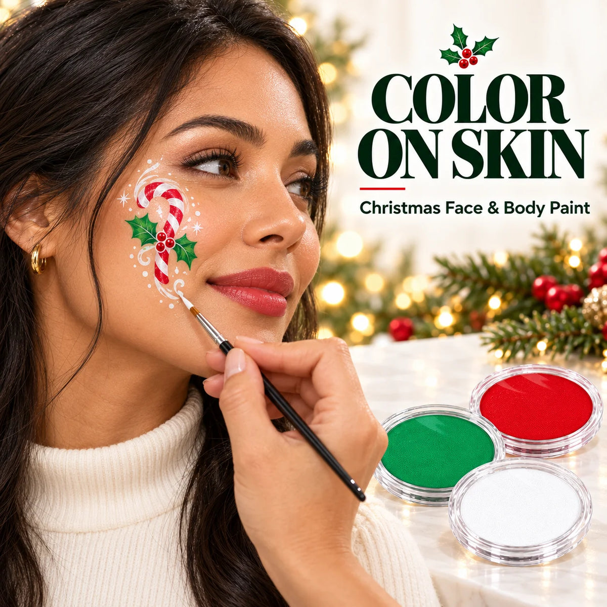 Christmas Face & Body Paint – Water-Soluble Makeup Palette