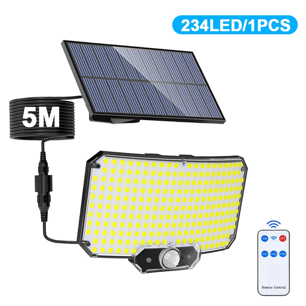 Solar Wall Light Outdoor Motion Sensor 106/234/280 LED Flood Lamp