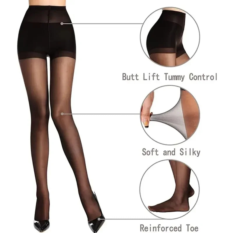 Women's Sheer Control Top Pantyhose 20D Nylon – 2 Pairs