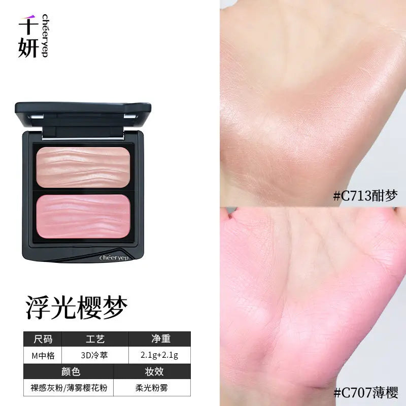 Spring Blooms Baked Blush & Highlighter Palette – Long-Lasting