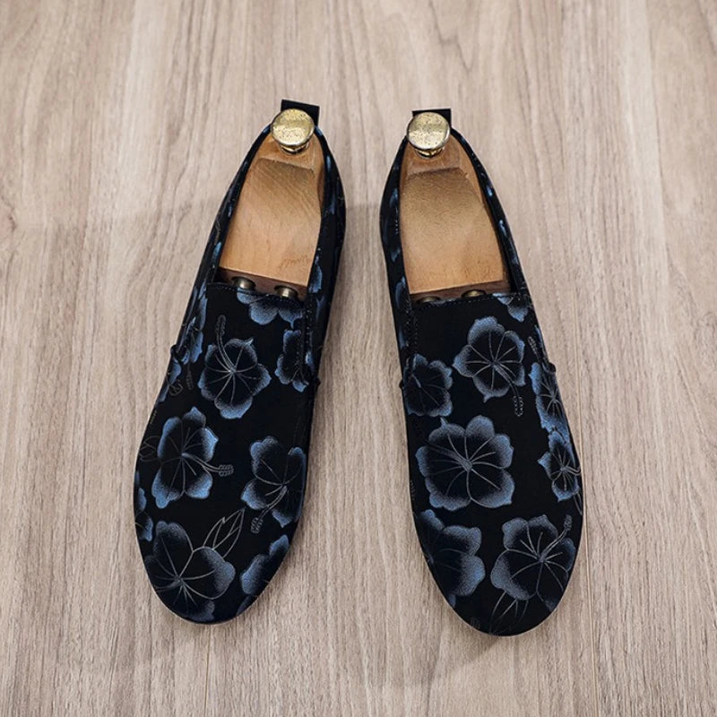 LEDP Men's Printed Slip-On Loafers – Lightweight Moccasins