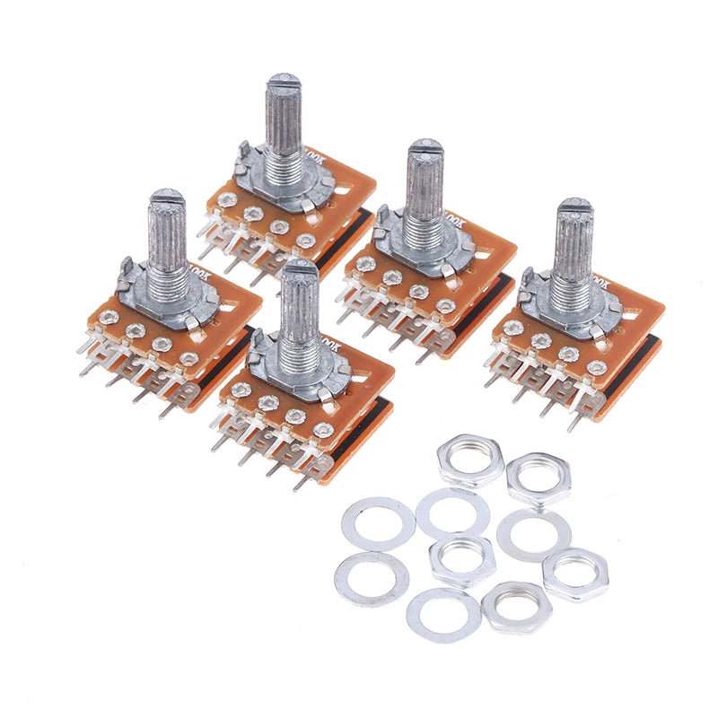 WH148 Dual Channel Potentiometer B50K B100K 8-Pin Flower Shaft