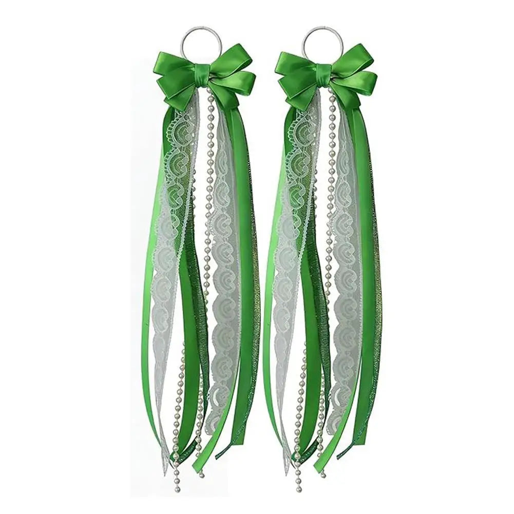 Pearl Bow Ribbon Boot Charms – Lace Tassel Shoe Accessories