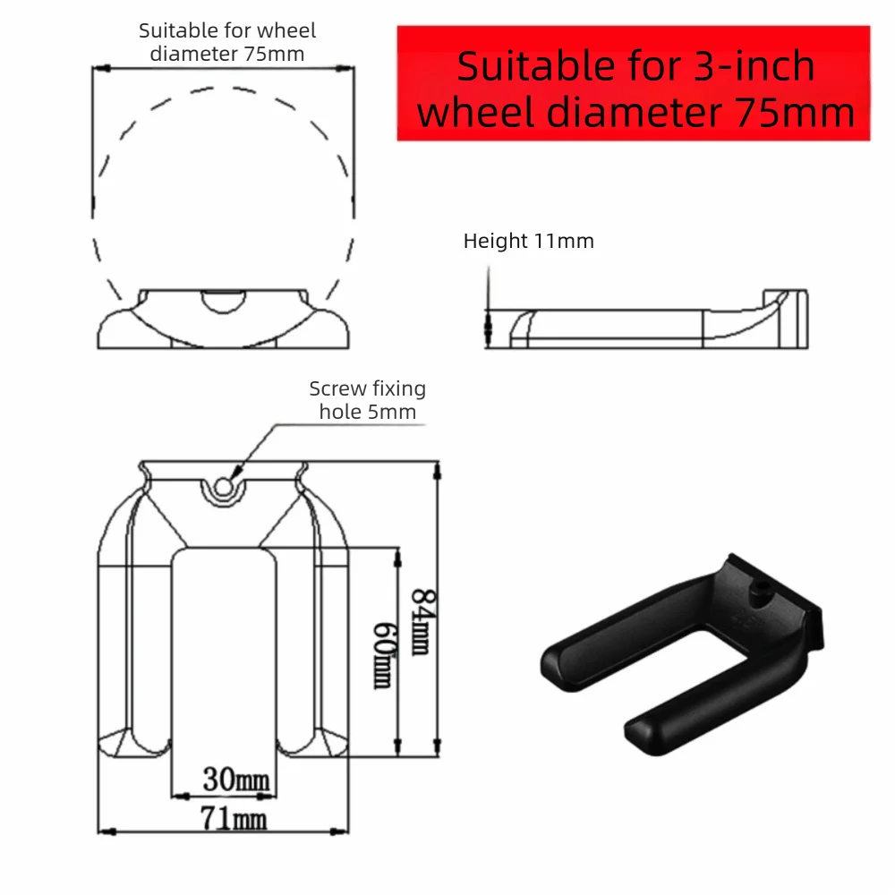 Rubber Office Chair Wheel Stopper – Anti-Vibration Roller Pad