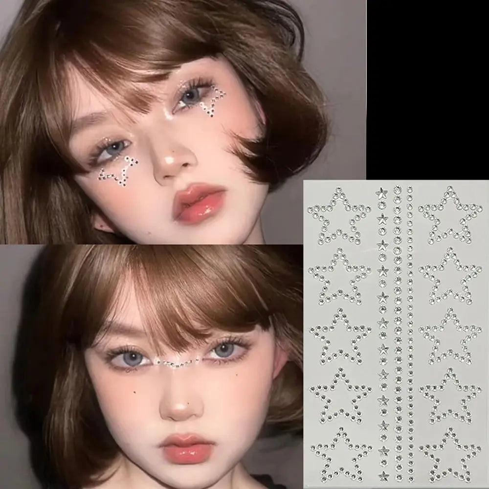 Face Gem Stickers – Butterfly Flower Star Heart Jewels