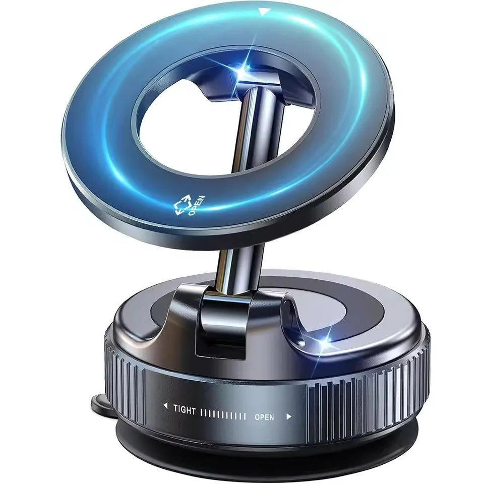 Magnetic Car Phone Holder – 360° Vacuum Suction Mount
