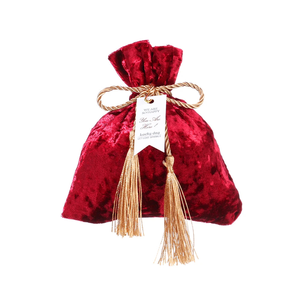 Velvet Drawstring Candy Bags – Tassel Gift Pouches for Weddings