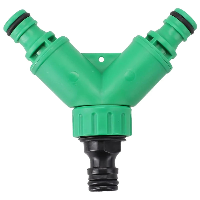 Y-Shaped 2-Way Garden Hose Connector Diverter Valve & Switch