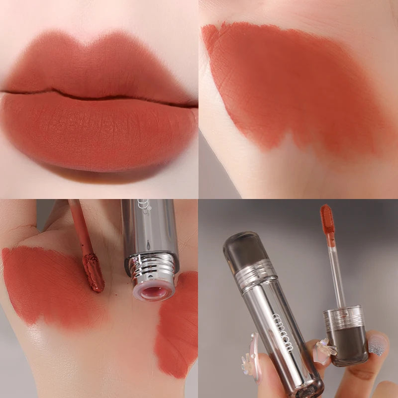 WODWOD Matte Lip Mud – Long-Lasting Dark Red Lip Gloss