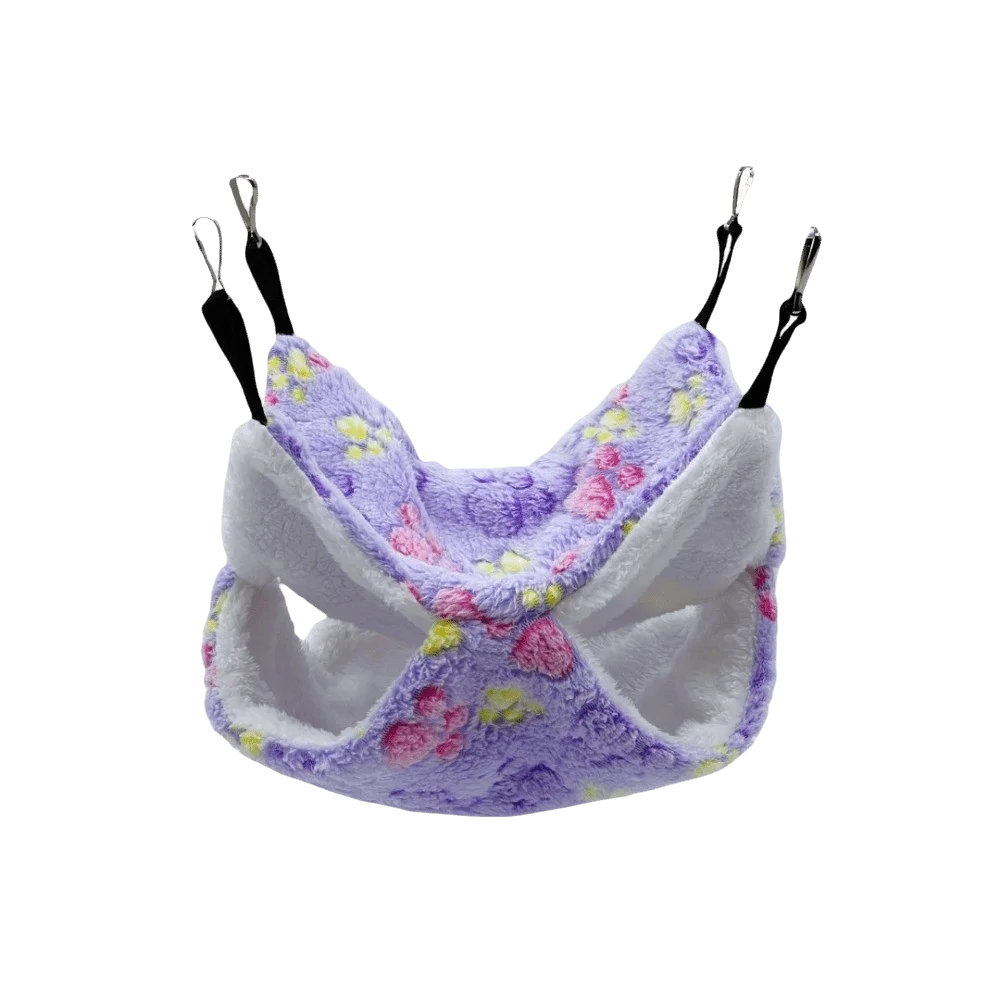Double-Layer Plush Hamster Hammock – Warm Hanging Cage Bed