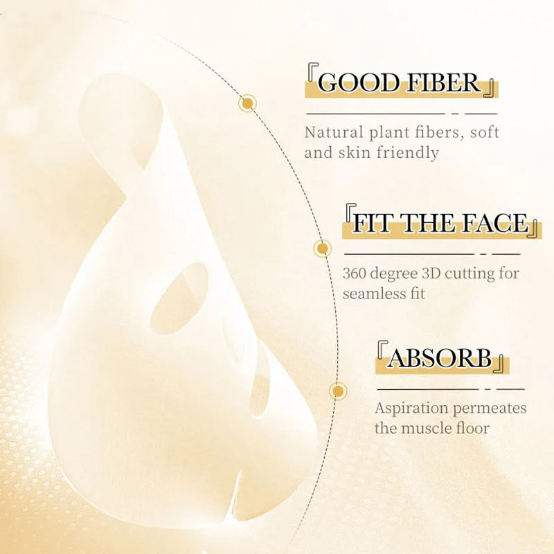 SADOER 24K Gold Vitamin C Face Mask 10-Pack | Hydrating Sheet