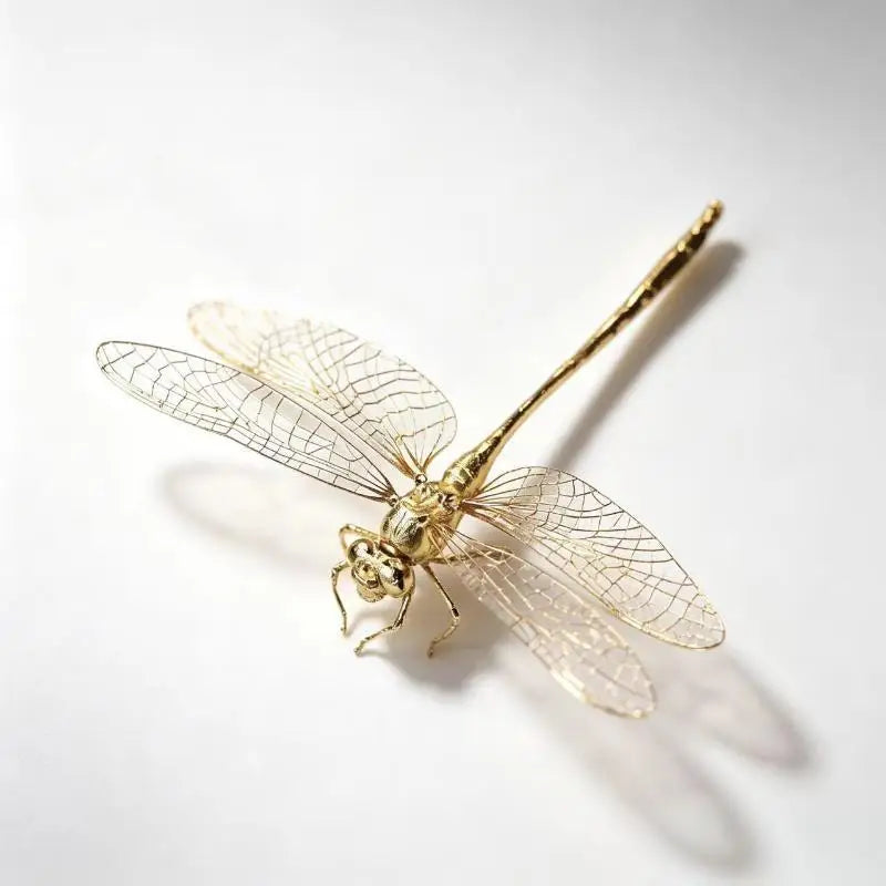 Vintage Gold Dragonfly Figurine – Zinc Alloy Desk Decor