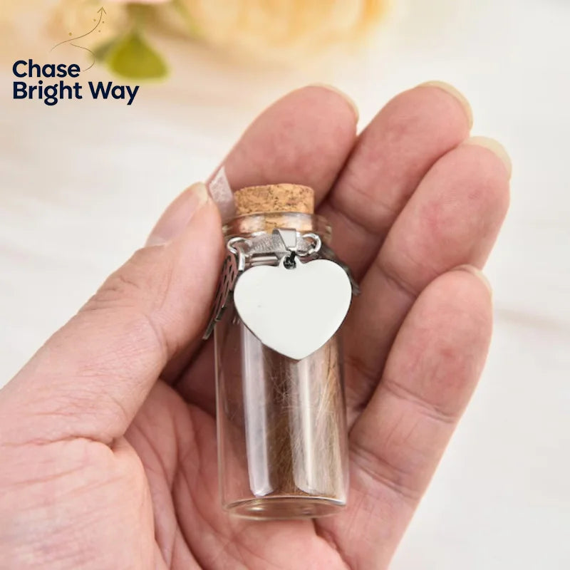 Pet Memorial Keepsake Bottle – Dog & Cat Fur Storage Urn