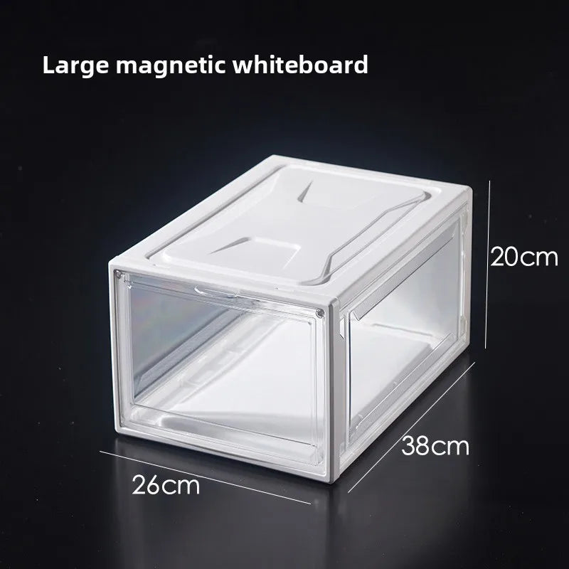 Transparent Flip-Top Sneaker Display Box – Stackable Organizer
