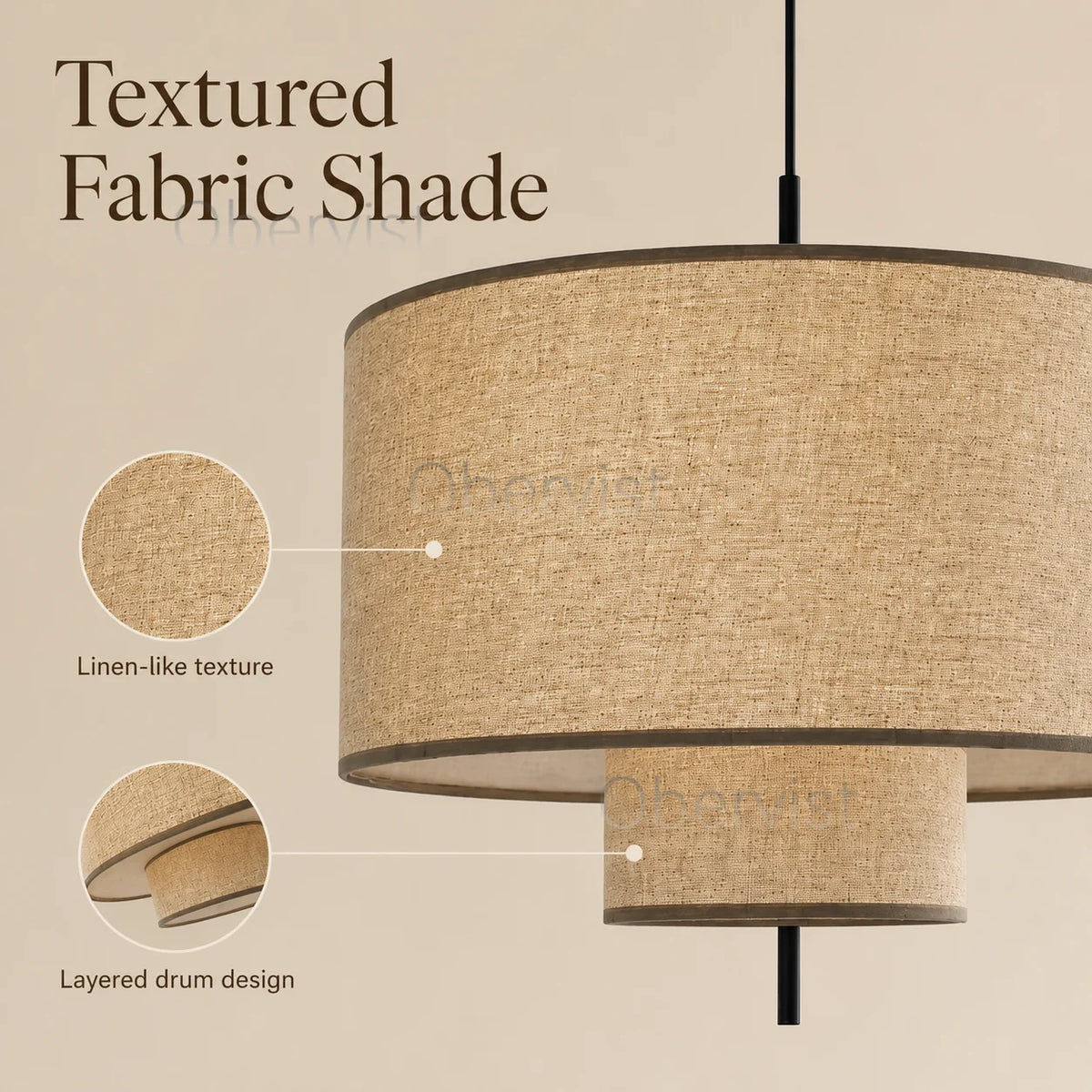 Wabi Sabi Fabric Pendant Light | Nordic Chandelier E27 LED