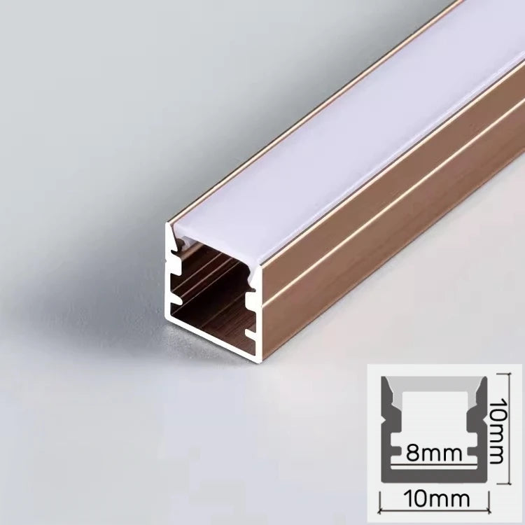 Rose Gold LED Aluminum Channel Profile U/YW Shape – Milky Cover