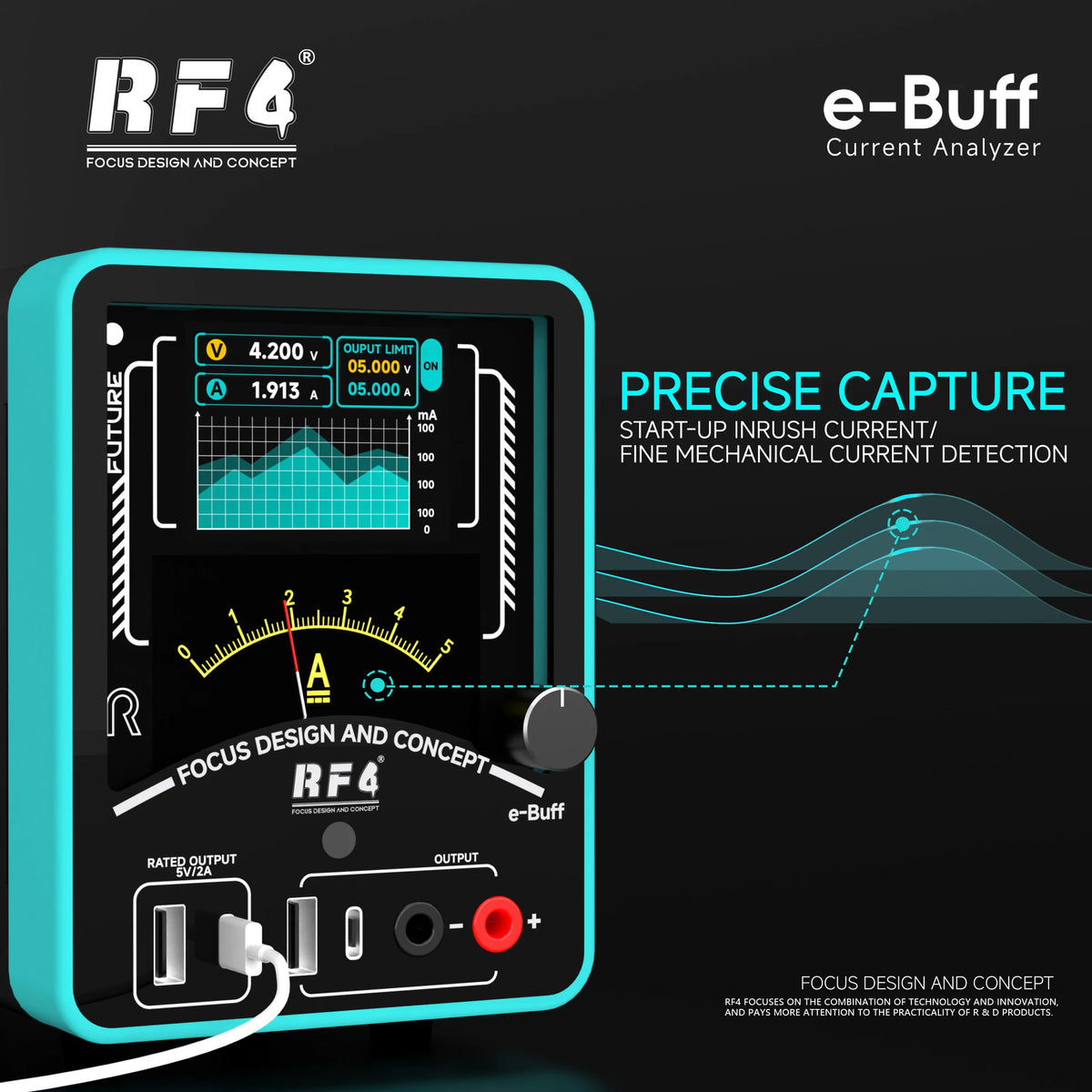 RF4 e-BUFF DC Power Supply & Current Analyzer – Dual LCD