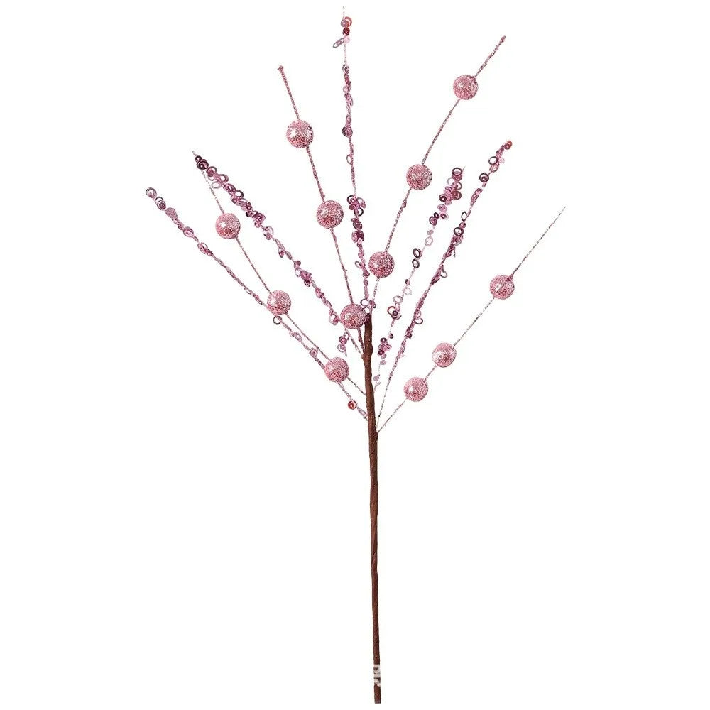Glitter Berry Stem Christmas Tree Picks – Gold Red Pink DIY