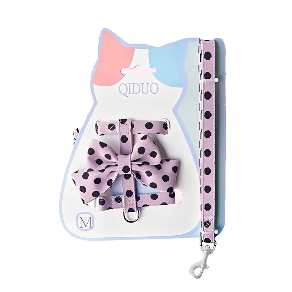 Polka Dot Pet Vest Harness & Leash Set – Cat & Puppy