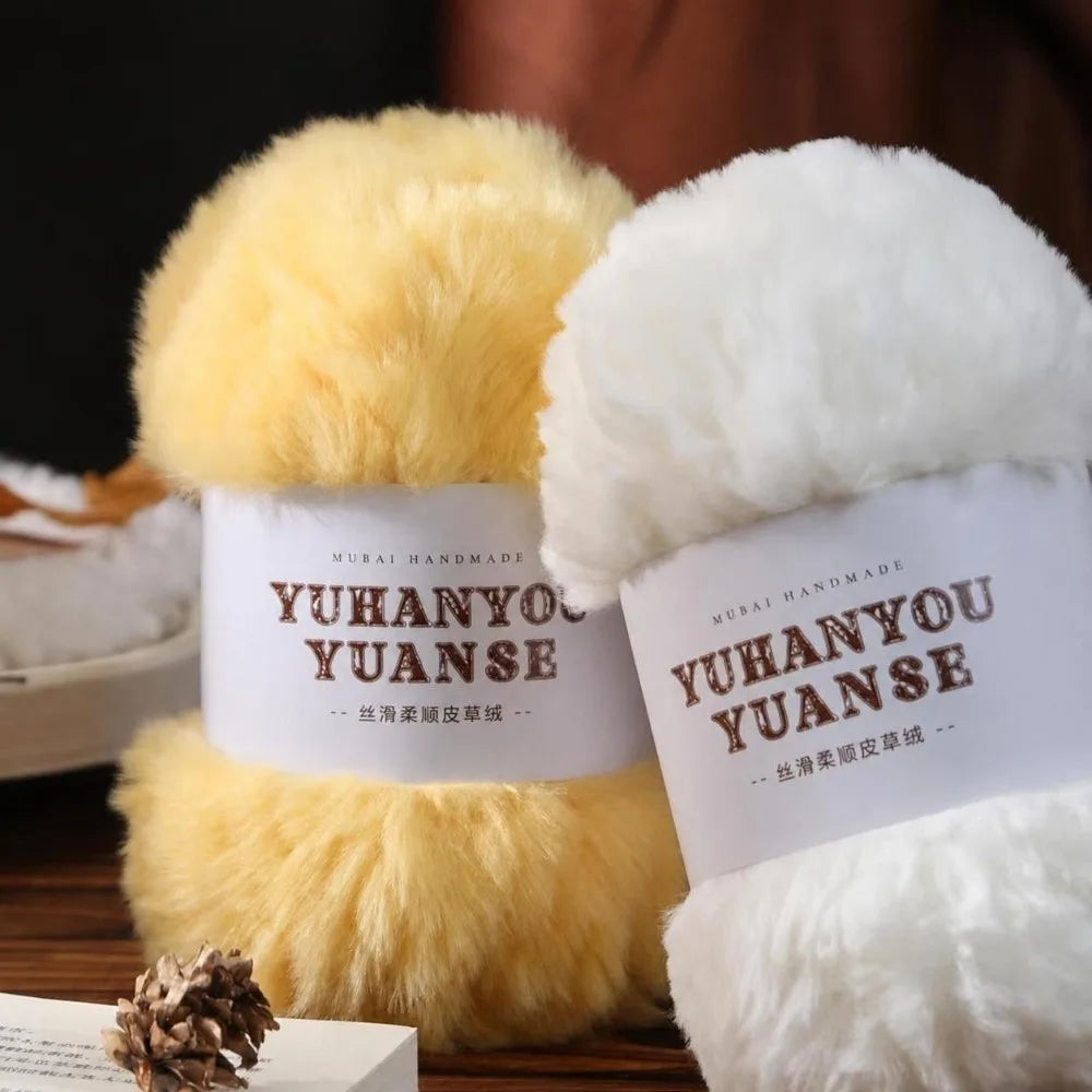100g Faux Mink Fur Yarn – Soft Long Pile Knitting & Crochet