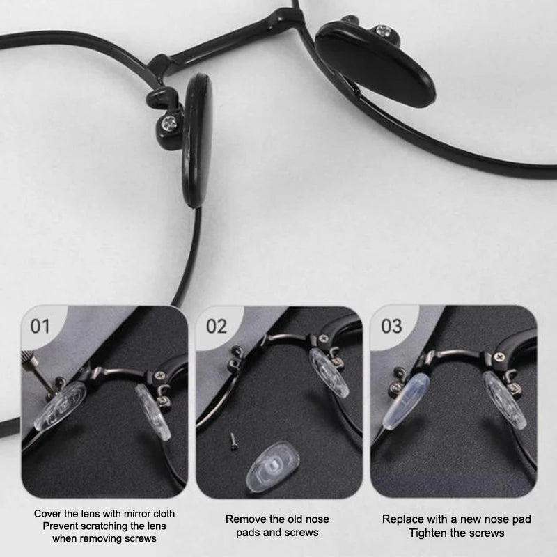 5-Pack Anti-Slip Silicone Nose Pads for Eyeglasses & Sunglasses