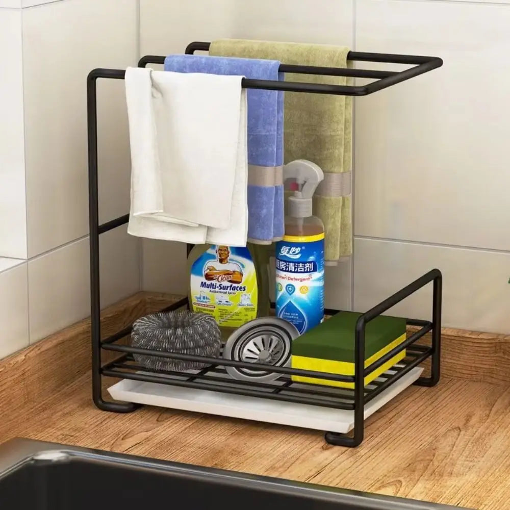 Wall-Mounted Cloth & Sponge Rack – Punch-Free Kitchen Shelf