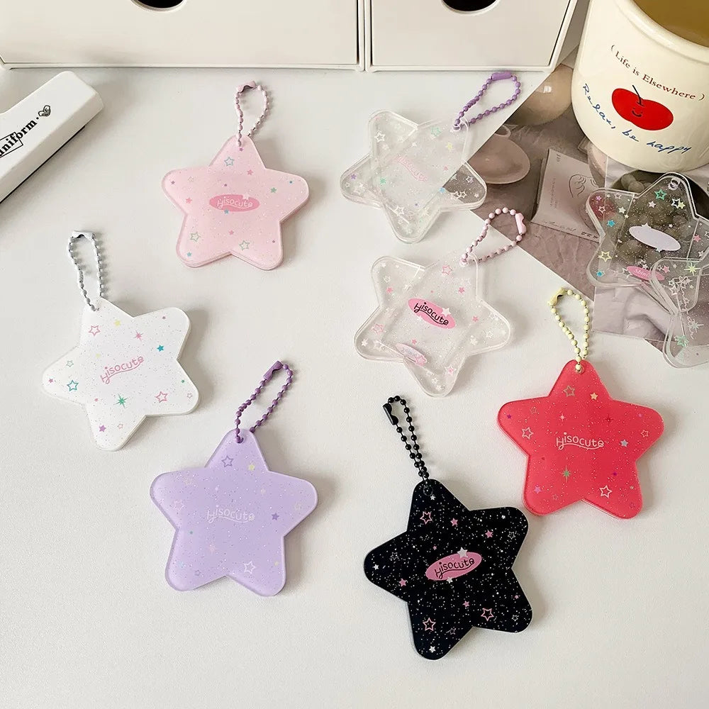 Star Acrylic Photo Card Holder Keychain – 1 Inch Mini Frame