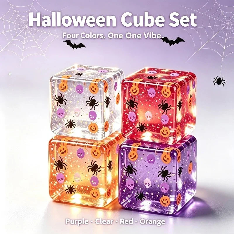 Halloween Ice Cube Squishy Toy – Pumpkin Spider Fidget