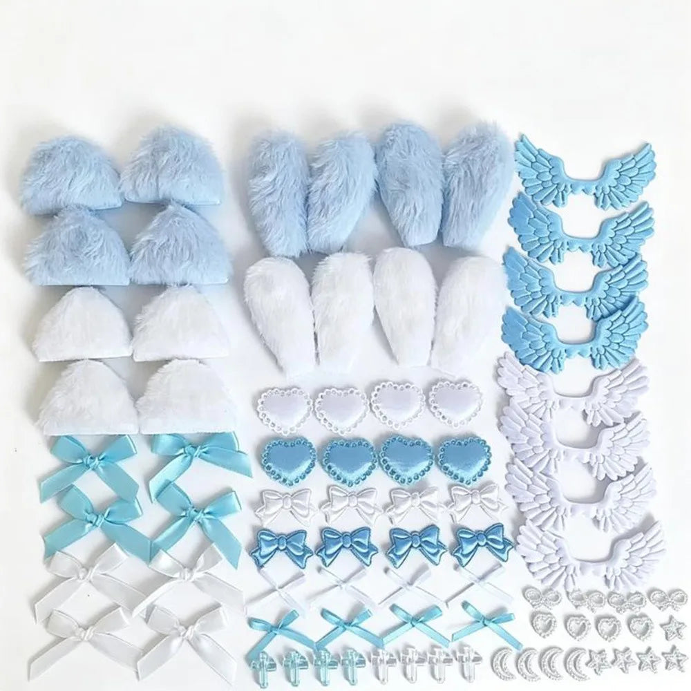 80-Piece Ribbon Bow DIY Craft Kit – Fabric Lace & Ear Accents