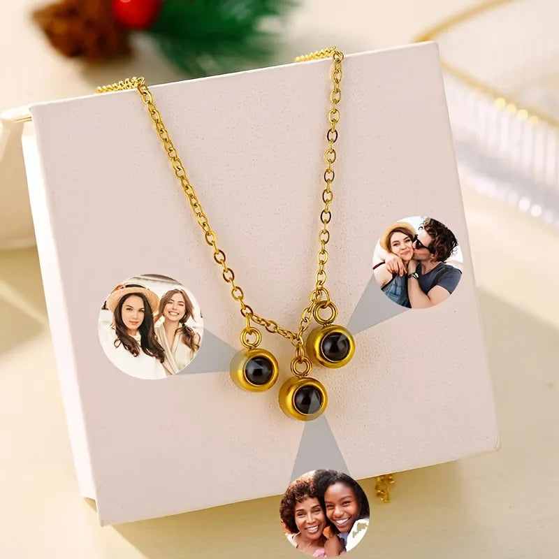 Custom Photo Projection Necklace | 316L Stainless Steel Pendant