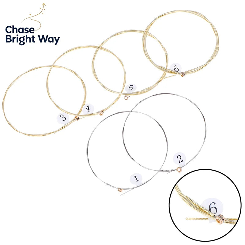 6-Pack Nickel Plated Steel Acoustic Guitar Strings Set