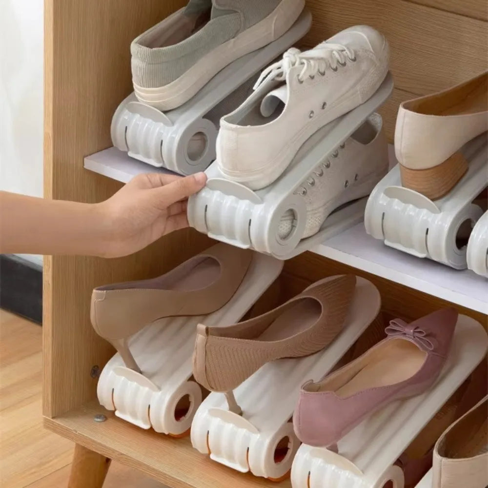 Adjustable Double Layer Shoe Rack – Space-Saving Organizer