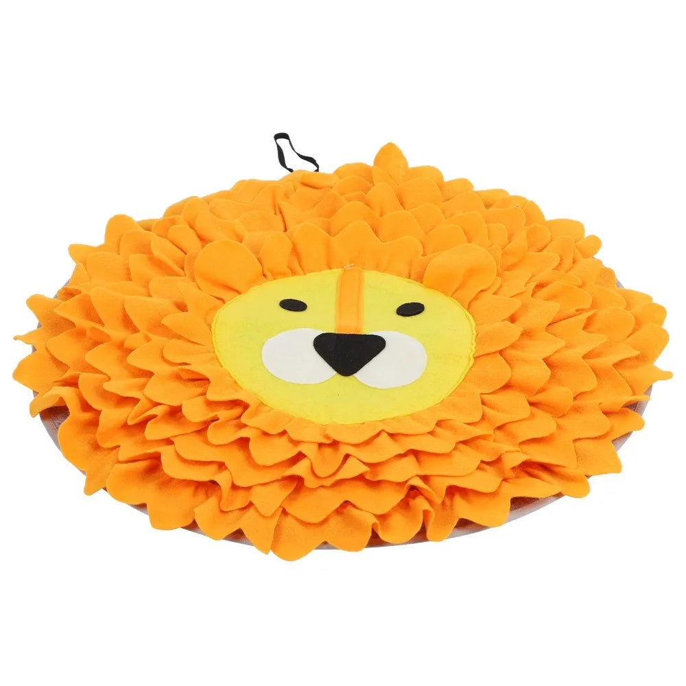 Round Pet Snuffle Mat – Animal Print Slow Feeding Foraging Pad