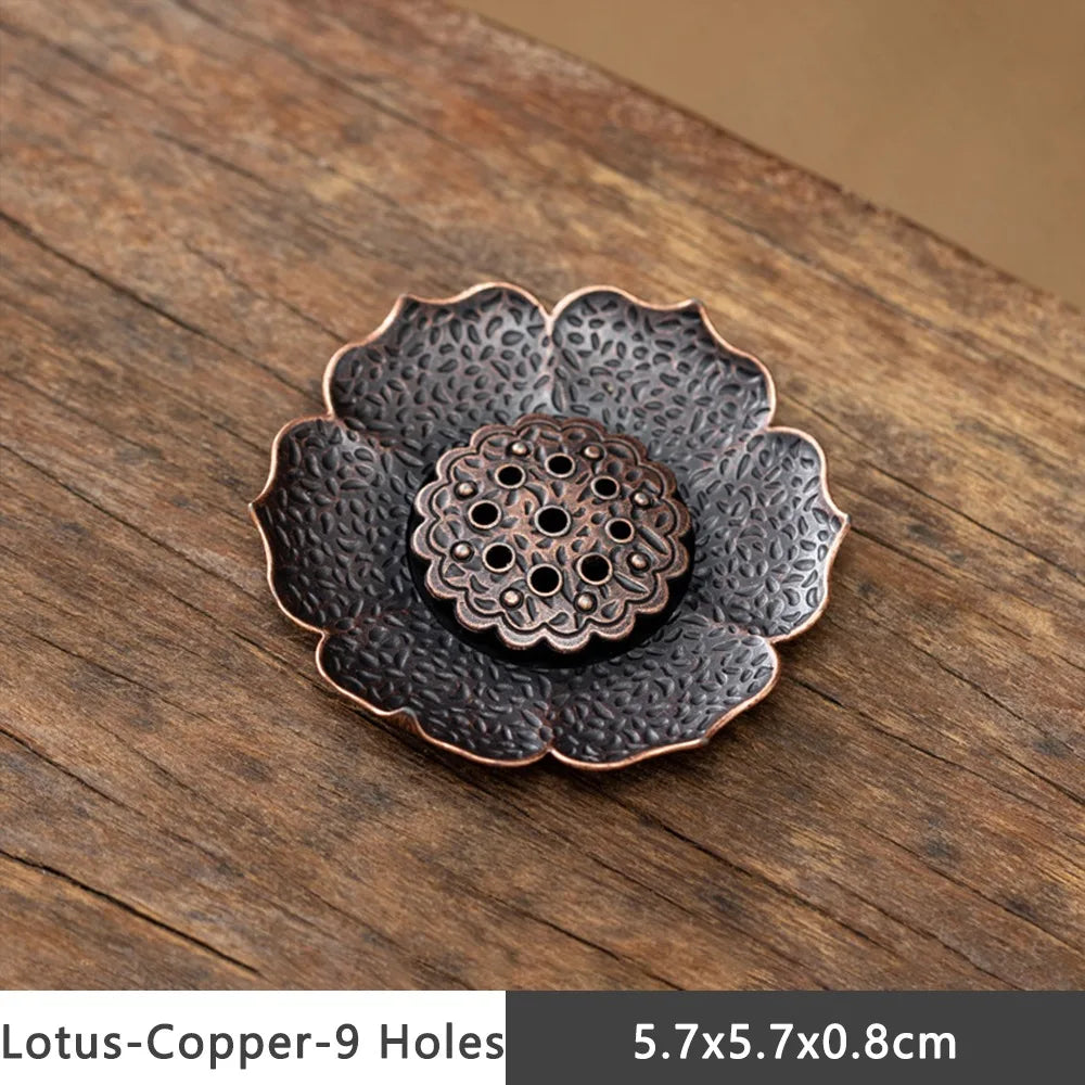 Lotus Incense Holder – Alloy Multi-Hole Incense Stick Base