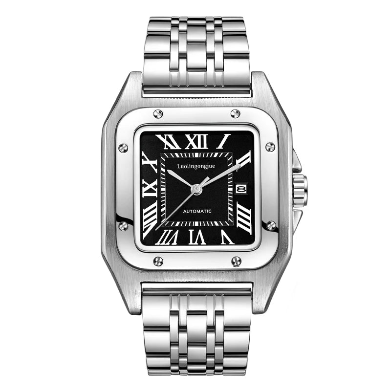 Square Skeleton Automatic Men's Watch | LUOLINGONGJUE Tank
