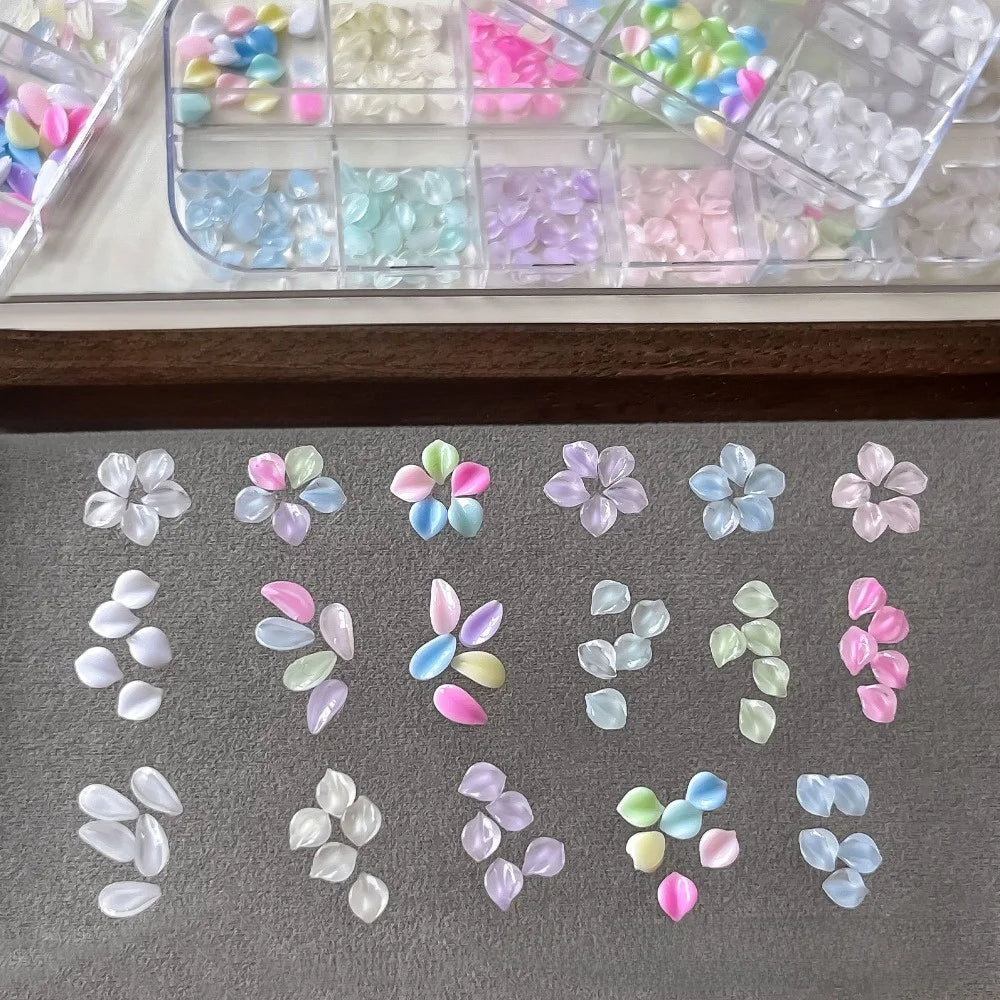 3D Flower Nail Art Charms Kit – 12-Grid DIY Sequins & Decor