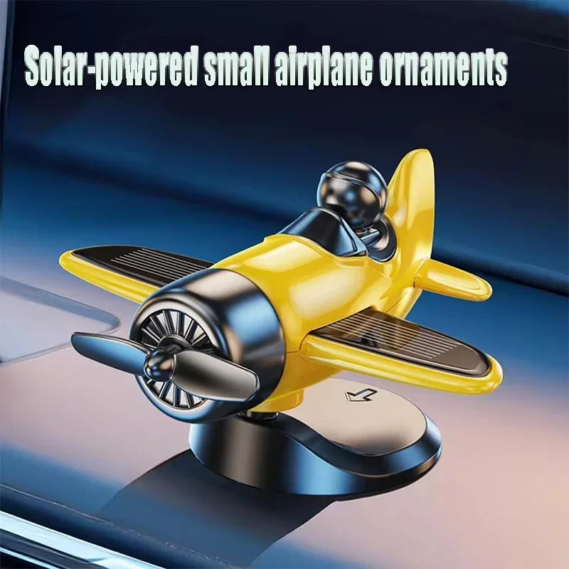 Solar Rotating Airplane Car Dashboard Ornament | 360° Spin