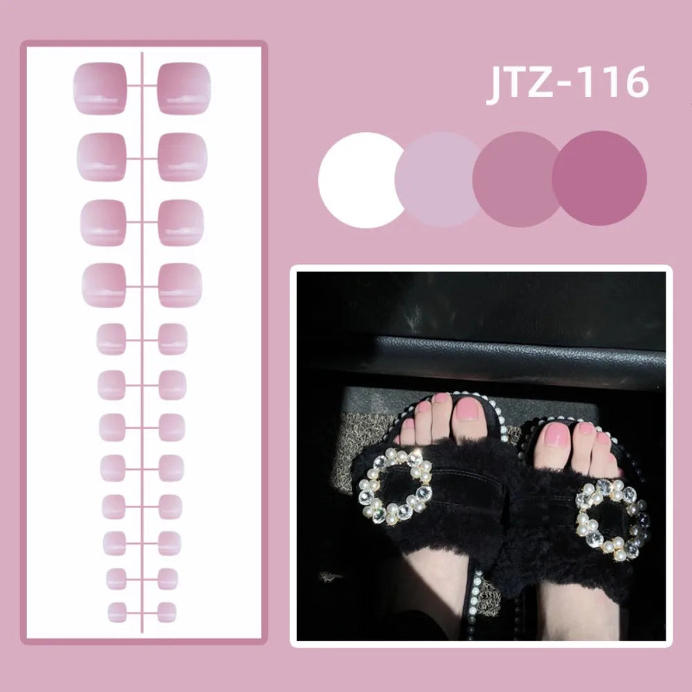 24-Pack Press-On Fake Toenails – Full Cover Acrylic Tips