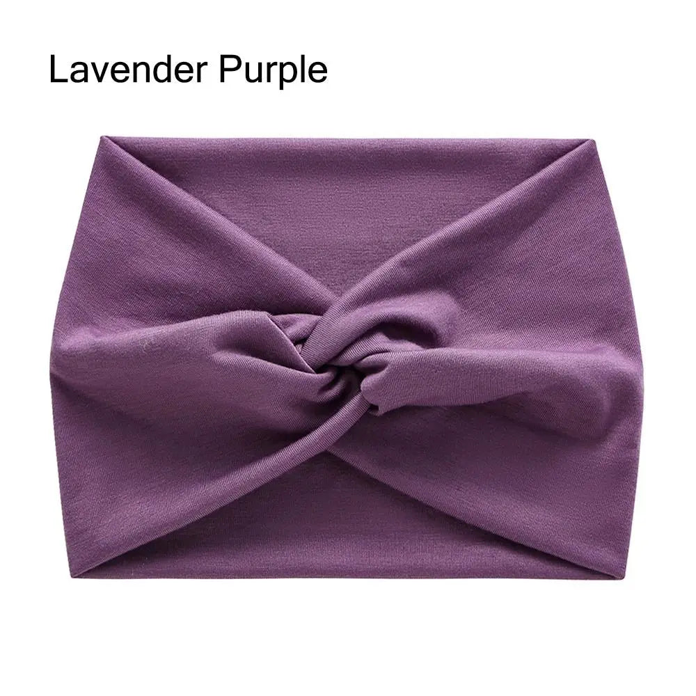 Wide Twisted Turban Headband – Boho Yoga Head Wrap for Women