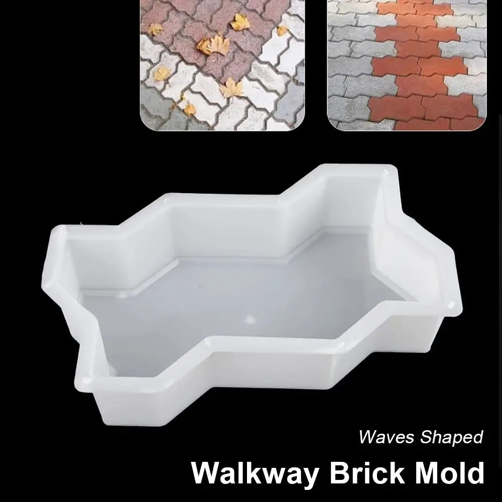 Waves Reusable Concrete Stepping Stone Path Maker Mold
