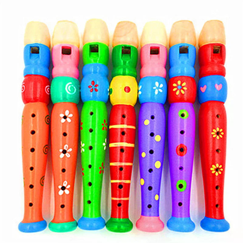 Kids Wooden Flute – Colorful Educational Woodwind Toy