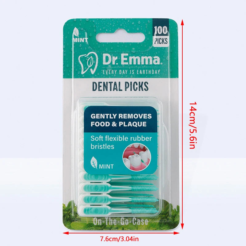 Silicone Interdental Brushes 100 Pcs – Disposable Teeth Cleaners