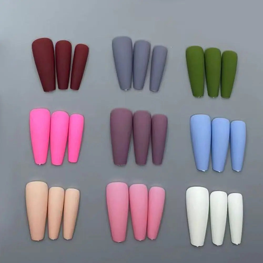 Matte Ballerina False Nails – 24pc French DIY Nail Tips