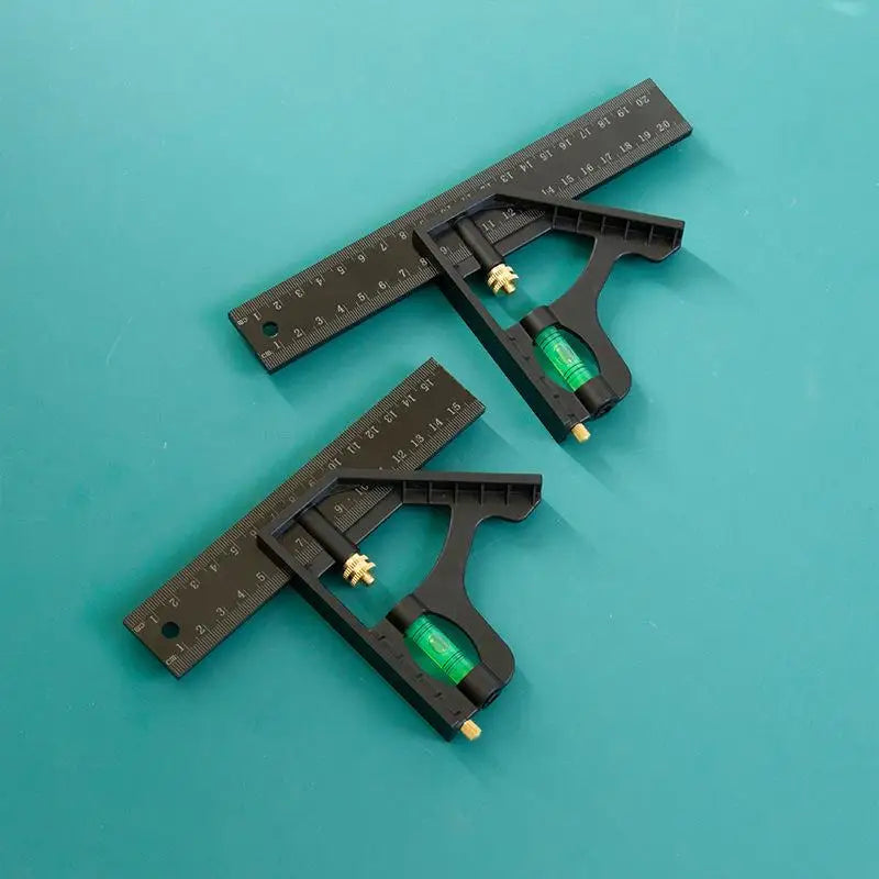 Adjustable Combination Square Ruler 15/20/25cm – Bubble Level